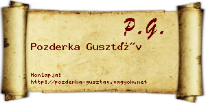 Pozderka Gusztáv névjegykártya