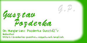 gusztav pozderka business card